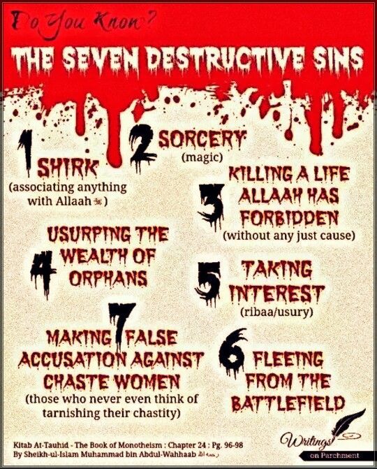 islam seven deadly sins