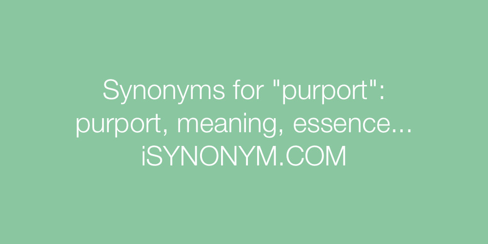 purported synonym