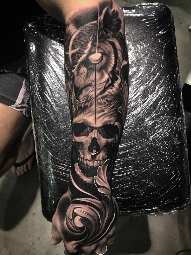 arm skull tattoos