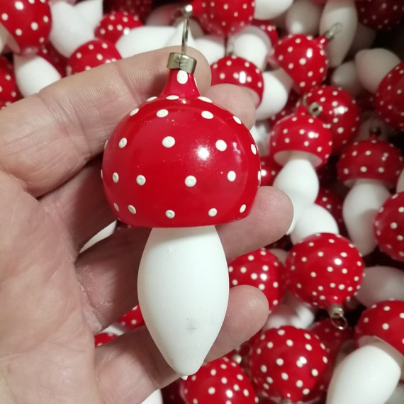 blown glass mushroom ornaments