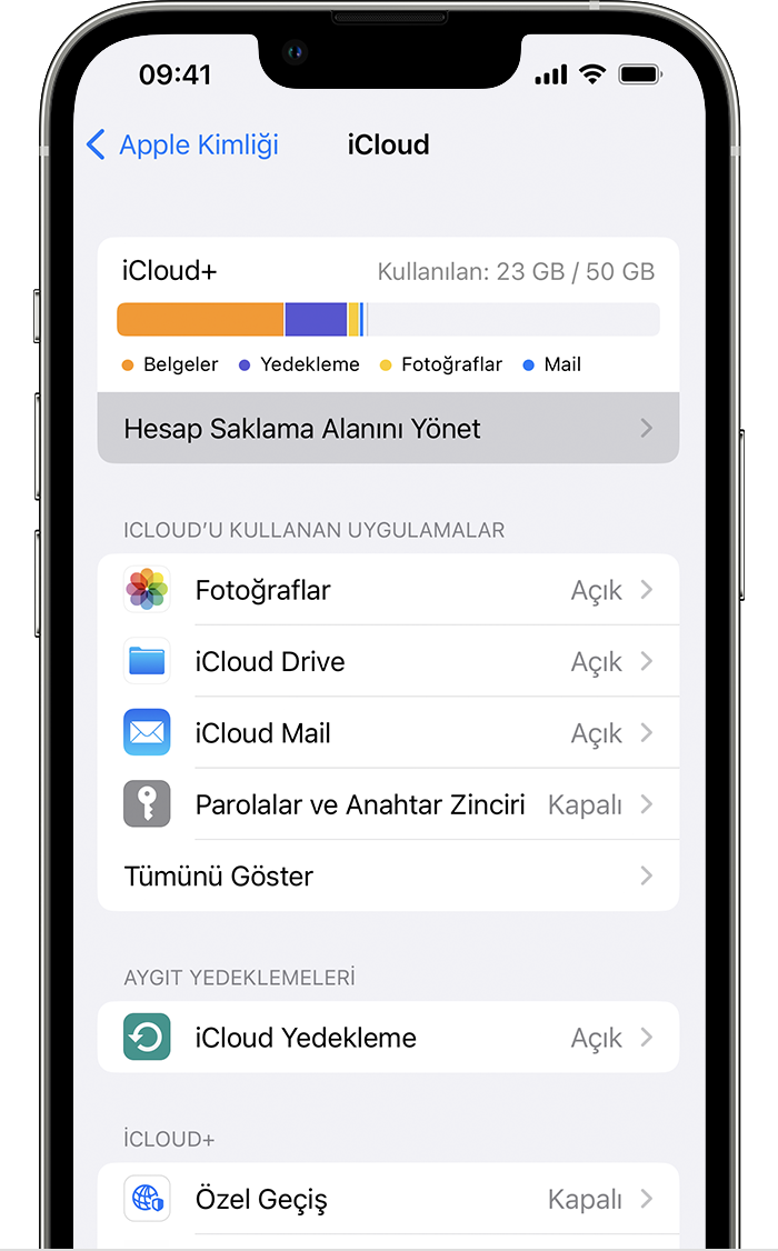 iphone yedeklere bakma