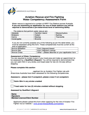 water competency assessment near me