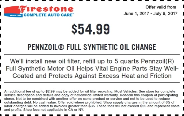 firestone oil change prices