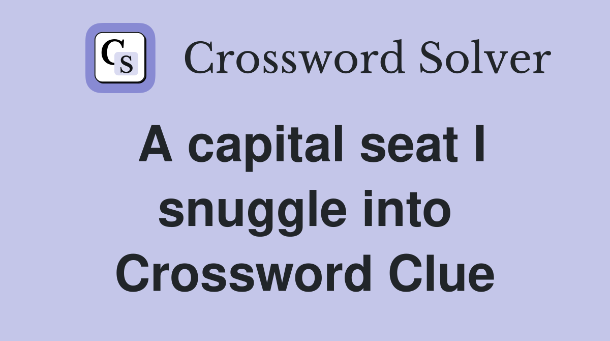 crossword clue snuggle