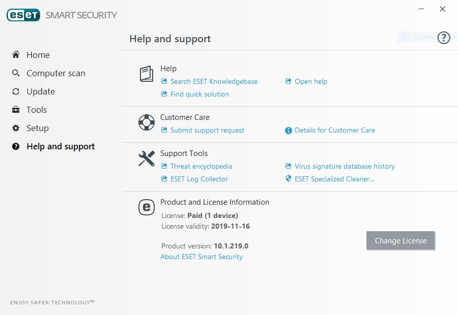 how to change eset language