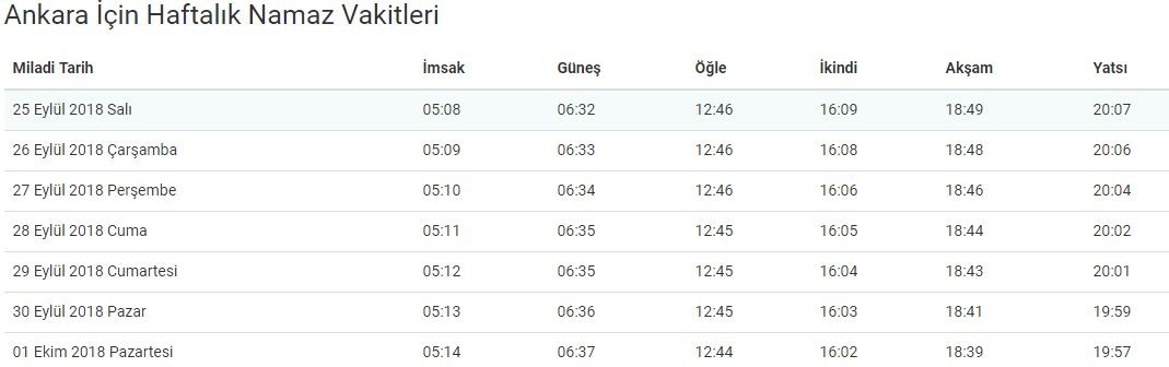 ankara akşam ezanı