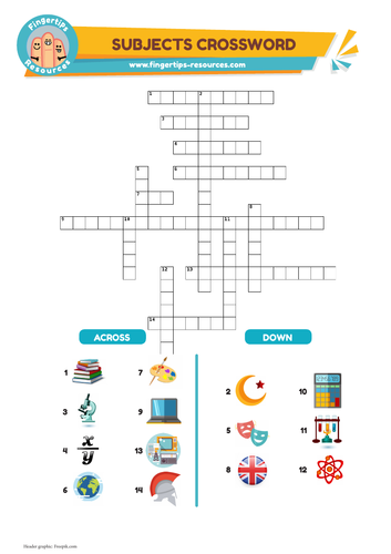 school subject crossword