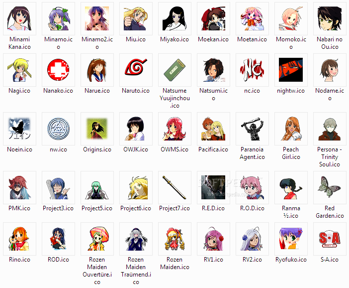 anime desktop icons