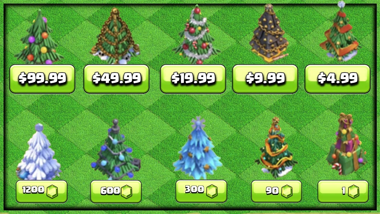 clash of clans christmas trees