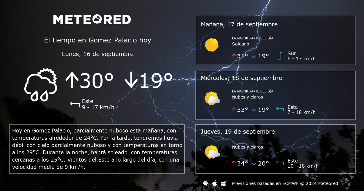 pronostico del tiempo gomez palacio