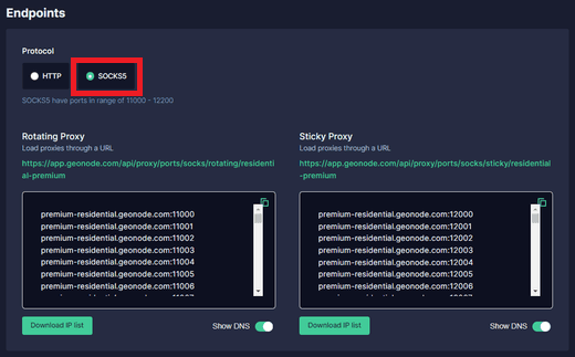 residential socks5 proxies