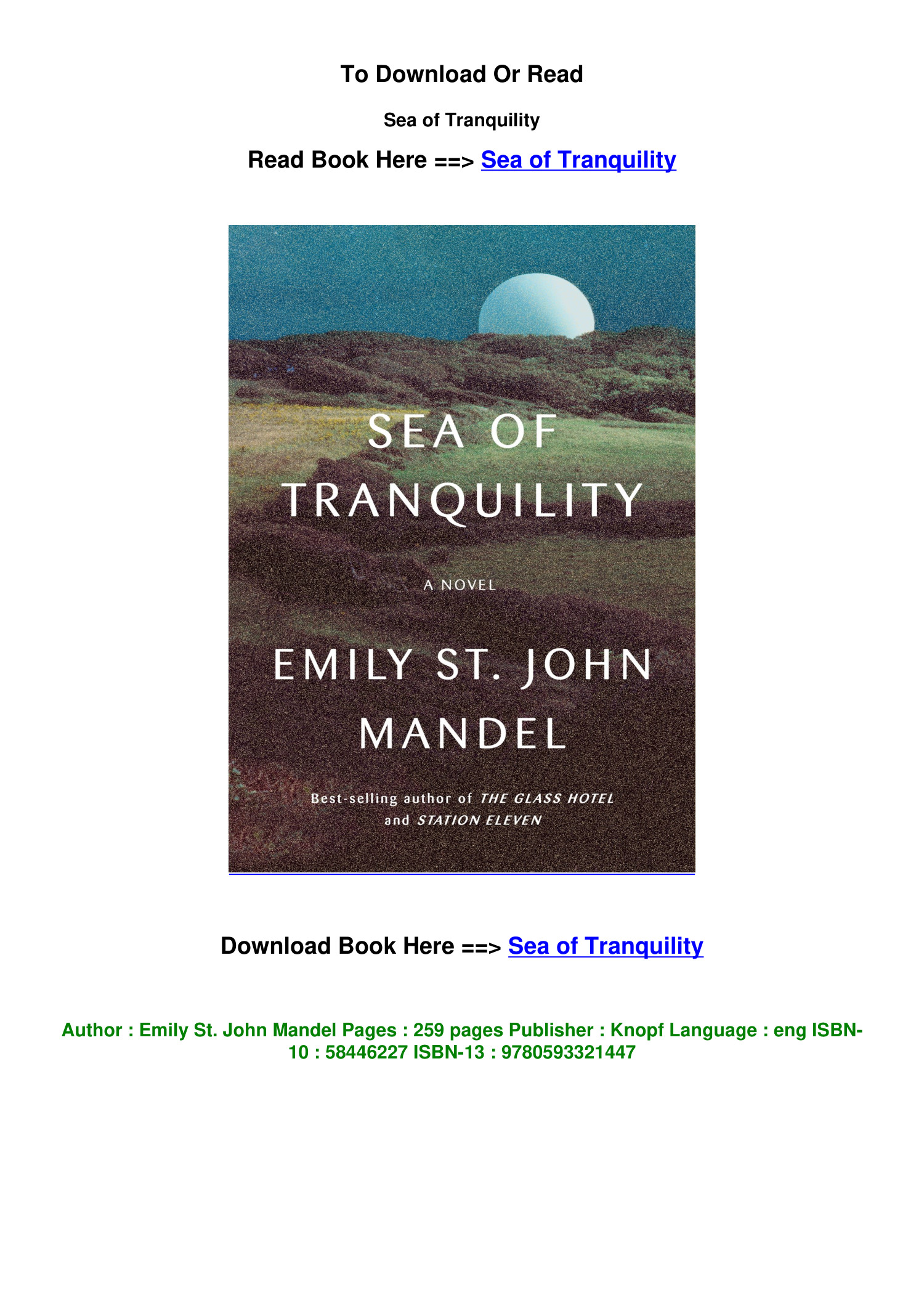 sea of tranquility epub