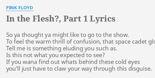 in the flesh lyrics