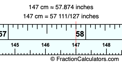 147 cm in inches