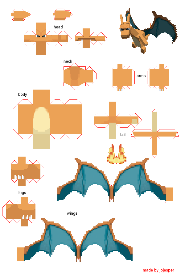 charizard papercraft