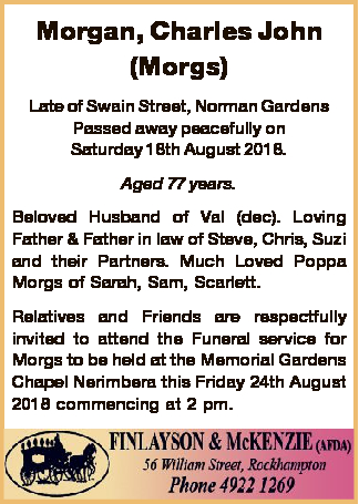 funeral notices rockhampton