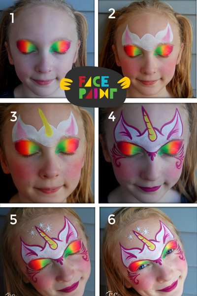 step by step unicorn face paint