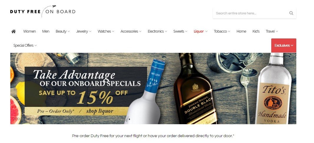 united airlines duty free shopping