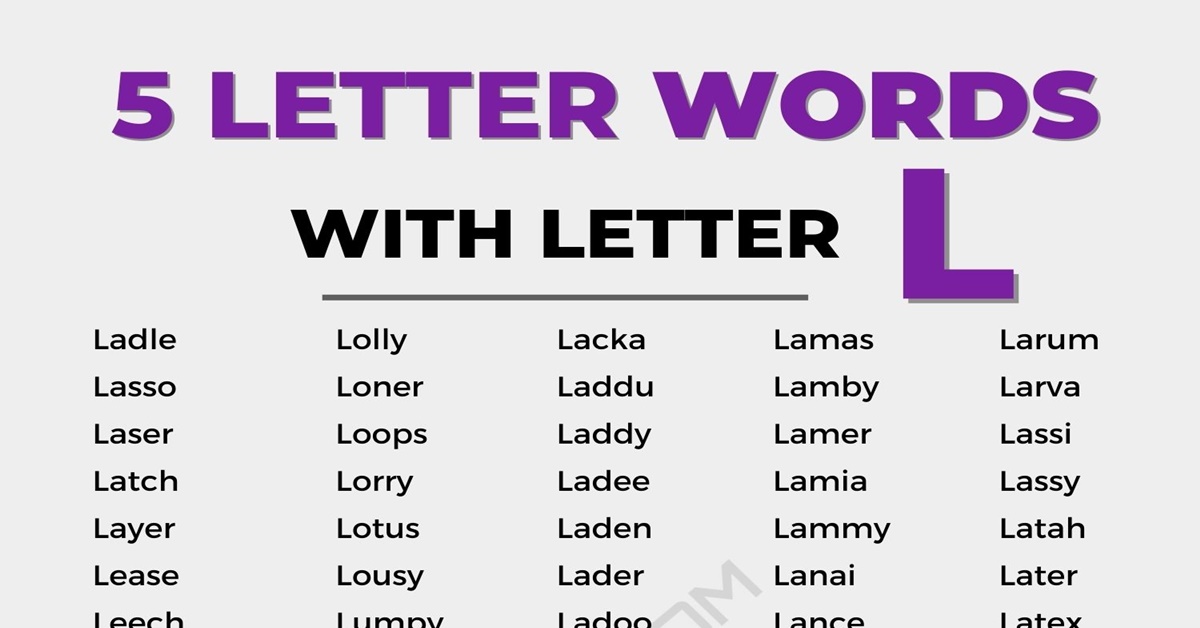 5 letter words with l in the middle