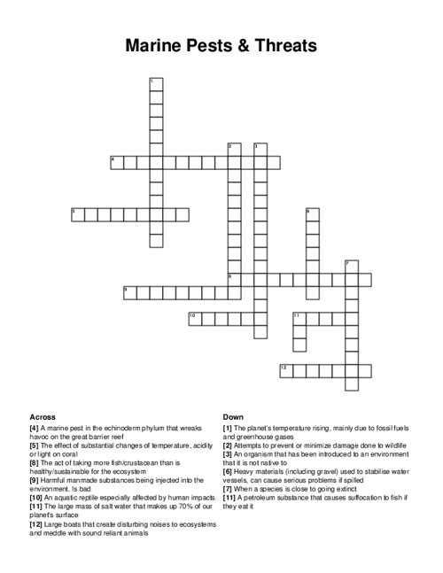 marine echinoderm crossword