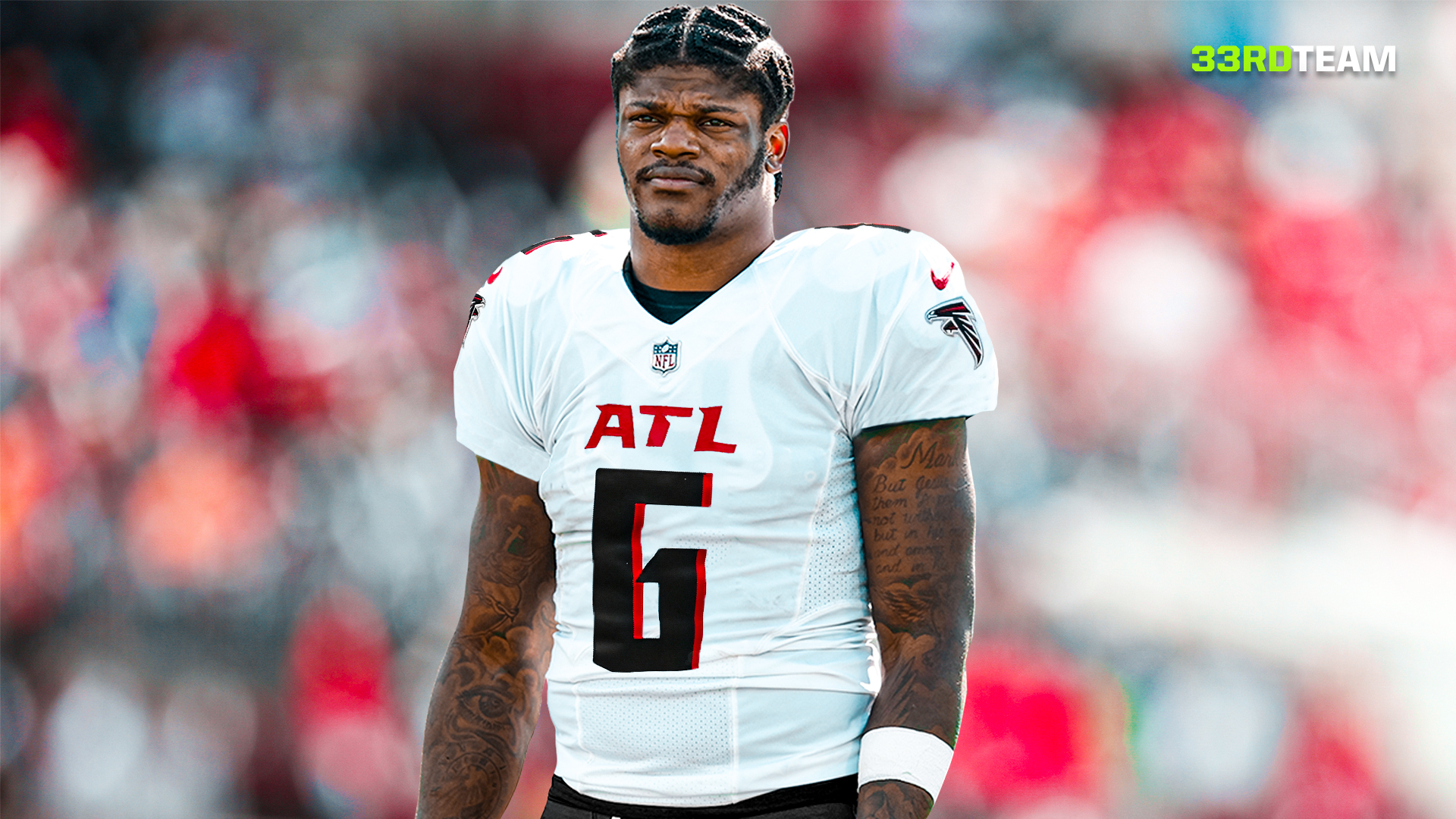 lamar jackson in a falcons jersey