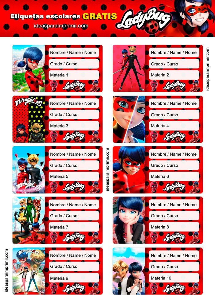 etiquetas de ladybug para imprimir gratis