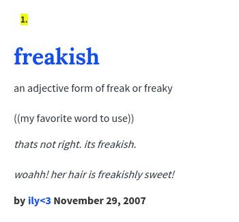 freaky meaning slang