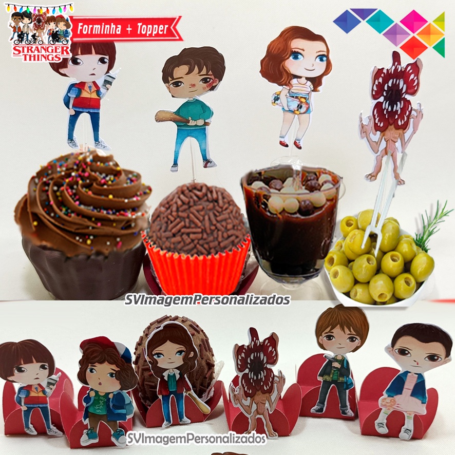 stranger things cupcakes toppers