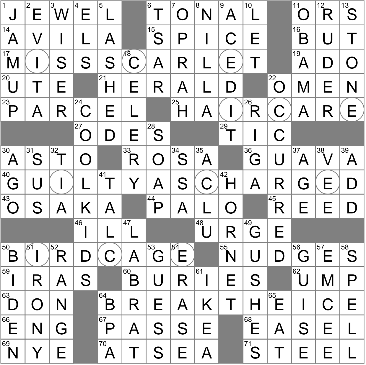 in front crossword clue