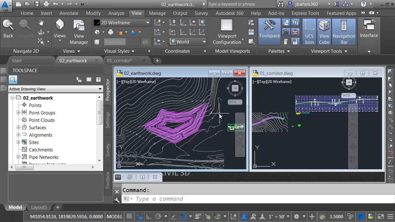 civil 3d interface