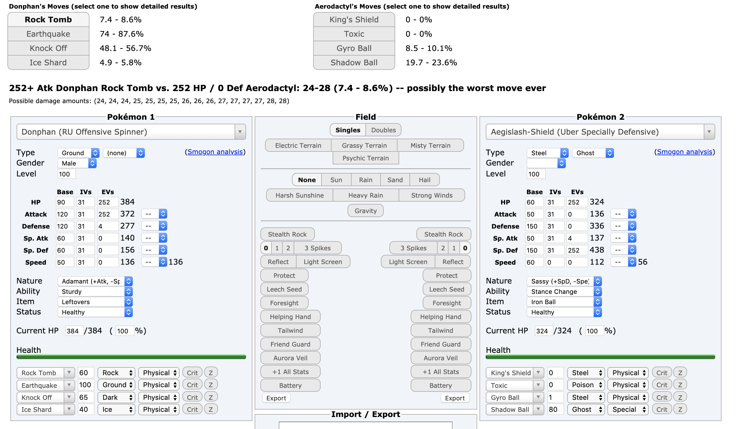 pokemon calculator showdown