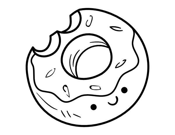 printable cute donut coloring page