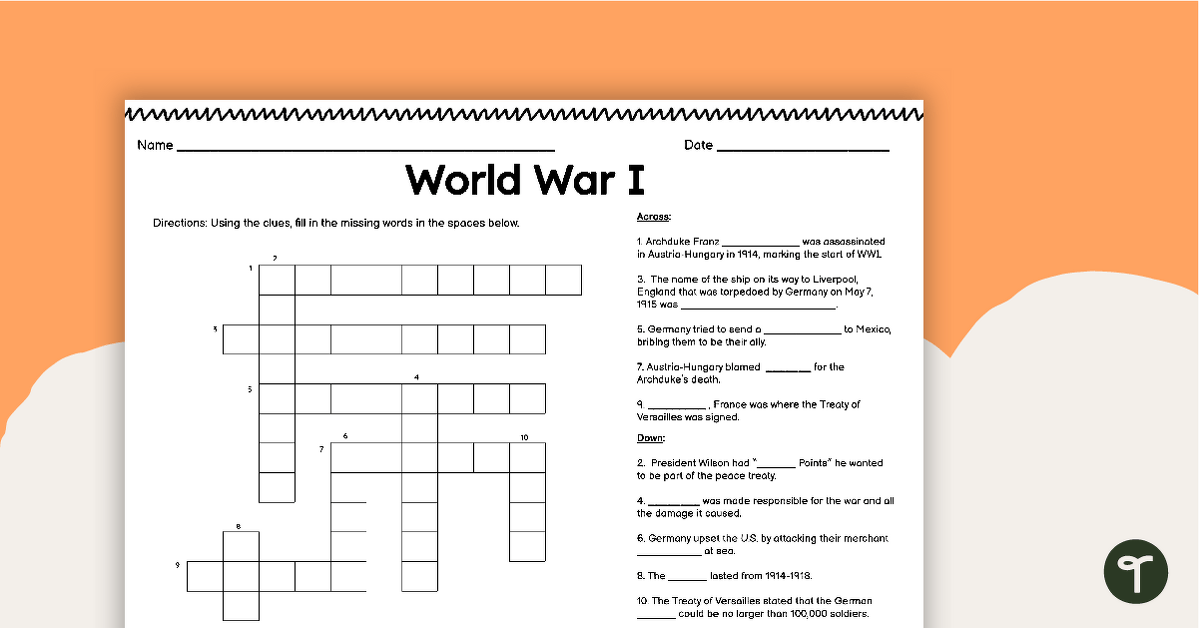 ww1 crossword puzzle