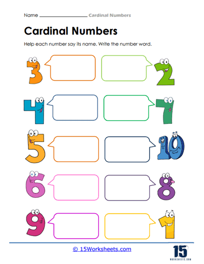 cardinal numbers worksheet