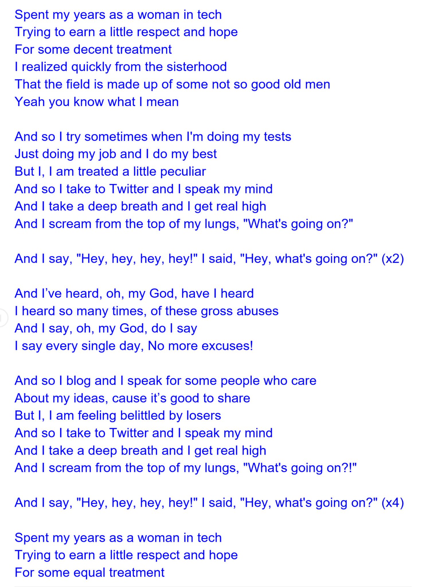 song hey whats going on lyrics