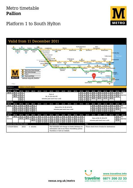 metro nexus timetable