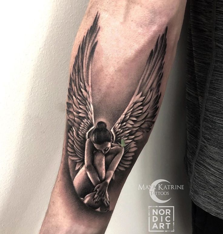 male dark angel fallen angel tattoo