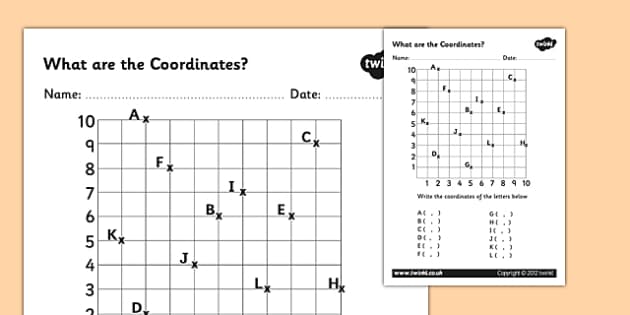 coordinates worksheet