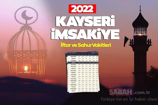 kayseri sabah ezanı saat kaçta okunuyor