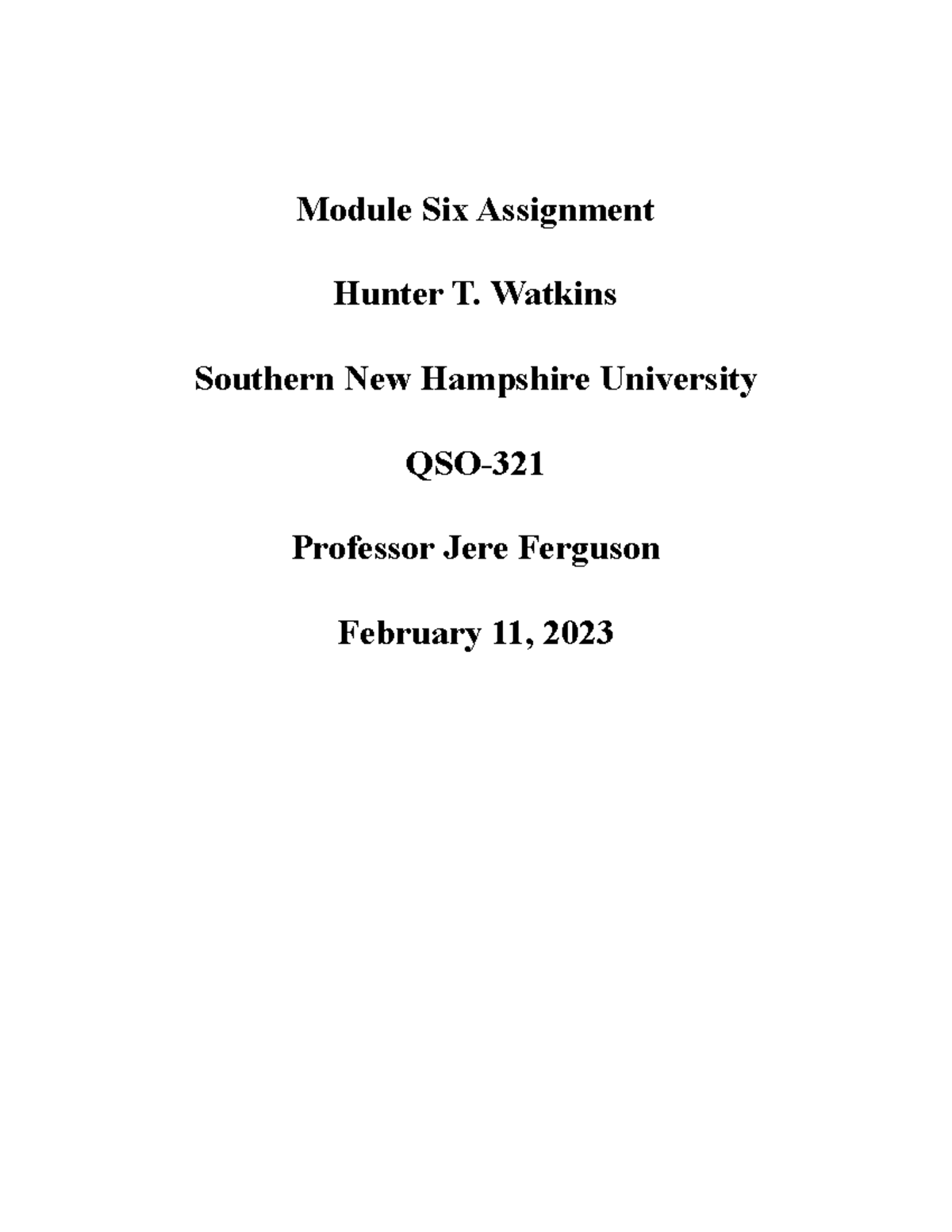 qso 321 module six assignment