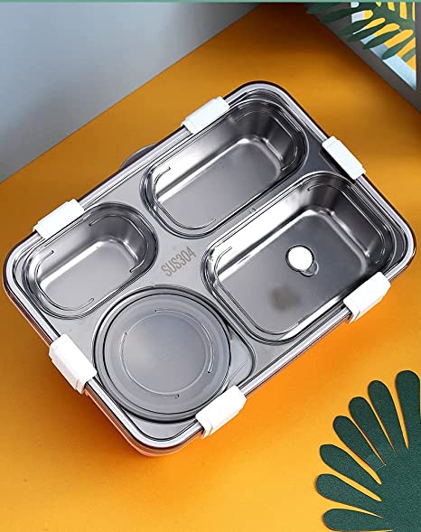 4 compartment stainless steel lunch box