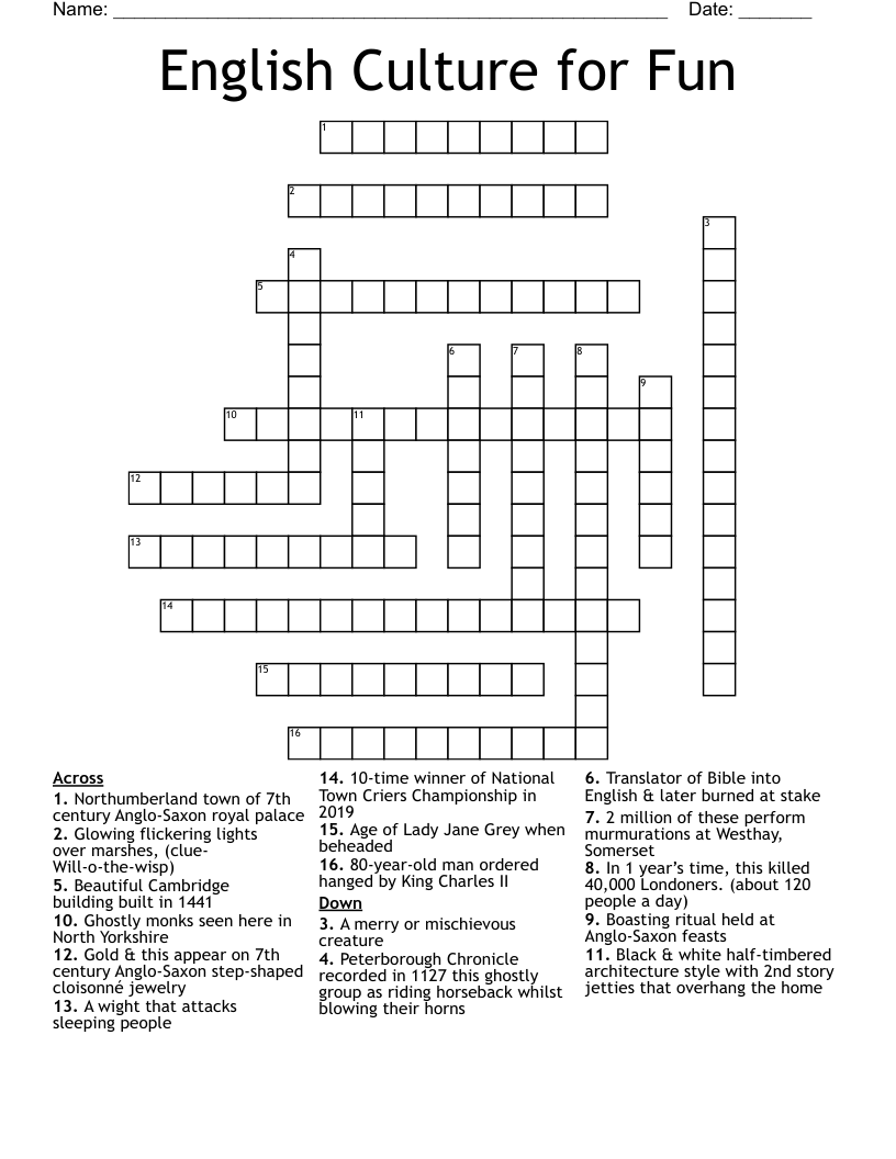 yorkshire town crossword