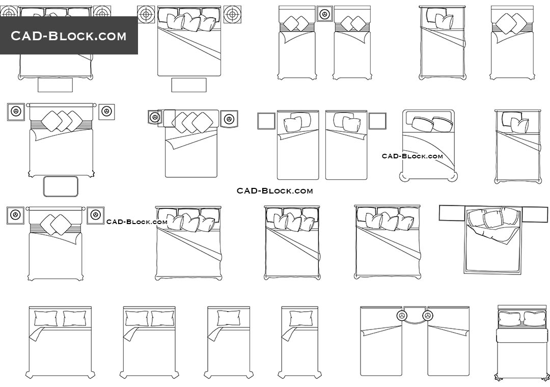 bed autocad block