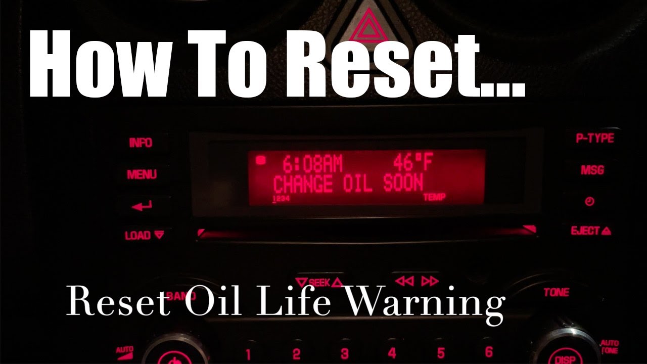 2009 pontiac g6 oil reset