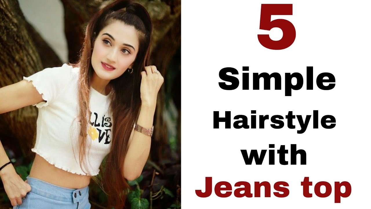 hair style with jeans top