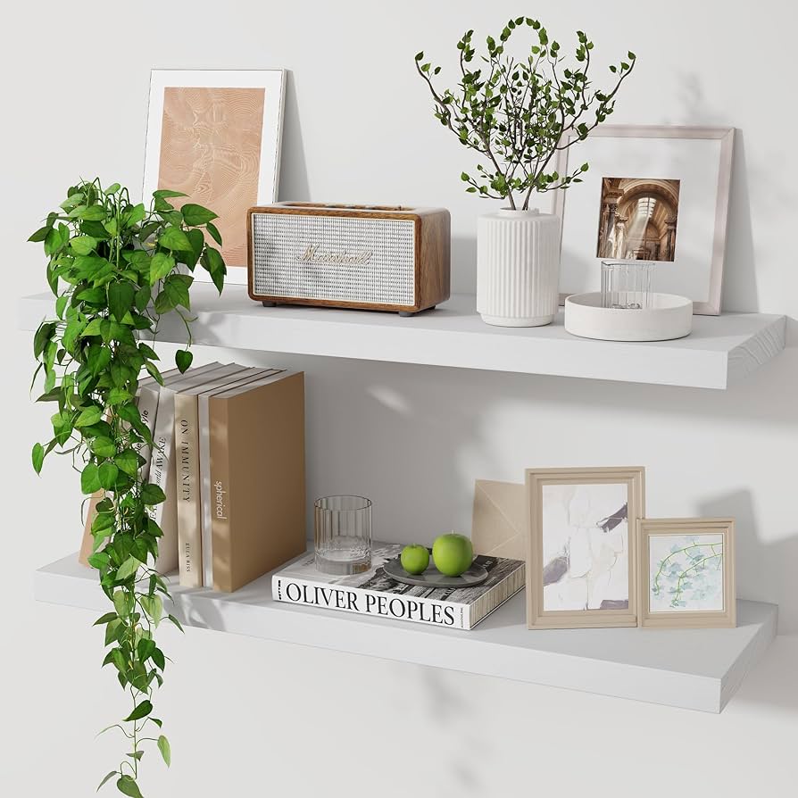 24 white floating shelf