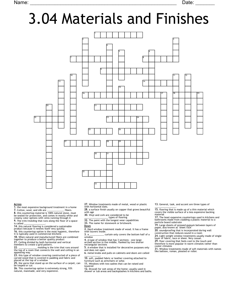 thin material crossword