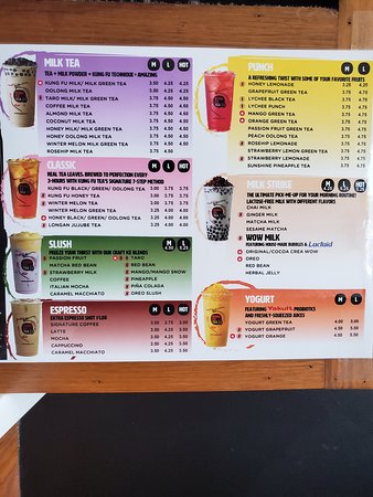 kung fu tea menu