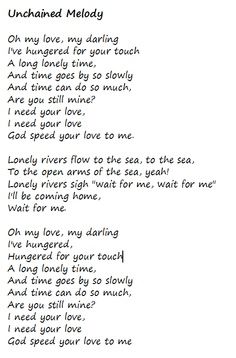 song lyrics unchained melody