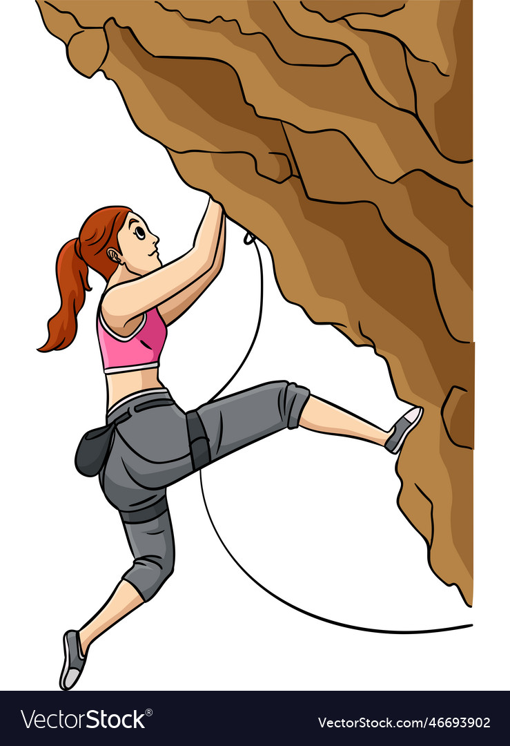 cartoon rock climbing